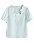 Embroidered Short Sleeve Plus Size Top