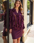 Chic Translucent Blouse with Layered Gauze and Ruffle Detail