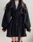 Long Sleeve Coat Overcoat Lace-up Trench With Pockets - 3IN SMART Shop #