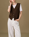 Winter Plus Size Knit Vest and Long Coat Set