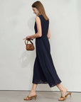Women's Slim-Fit Round Neck Long Dress