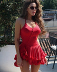 Ruffled Hem Mini Dress