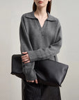 Chic Minimalist V-Neck Pullover Sweater