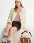 Chic & Cozy Plus Size Cream Quilted Puffer