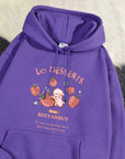 Cute Rabbit Strawberry Print Women's Hoodie