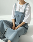 Casual Sleeveless Denim Overall Dress for Women