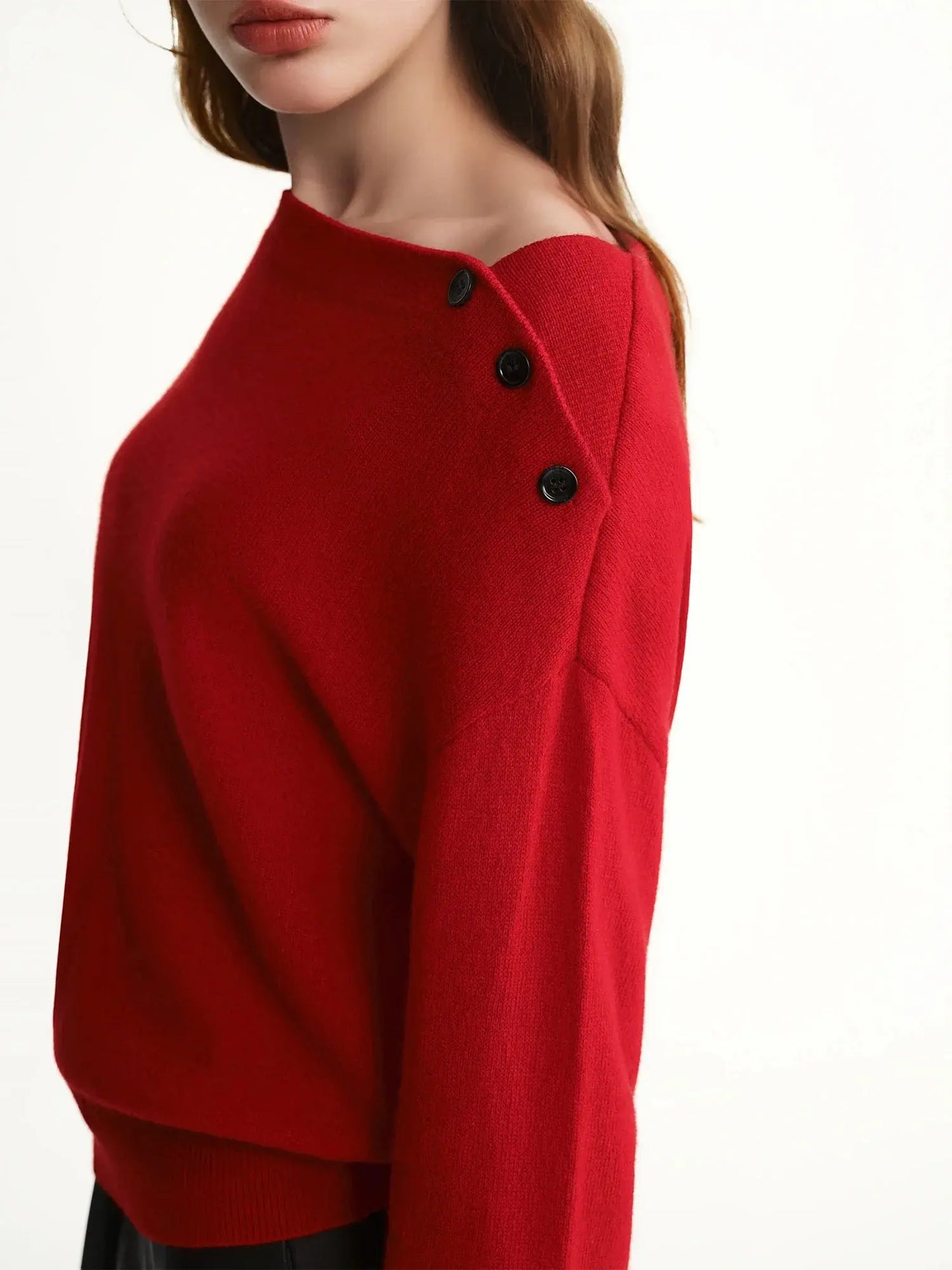 The Winter Holiday Red Knit Pullover Plus Size LORAN STORE