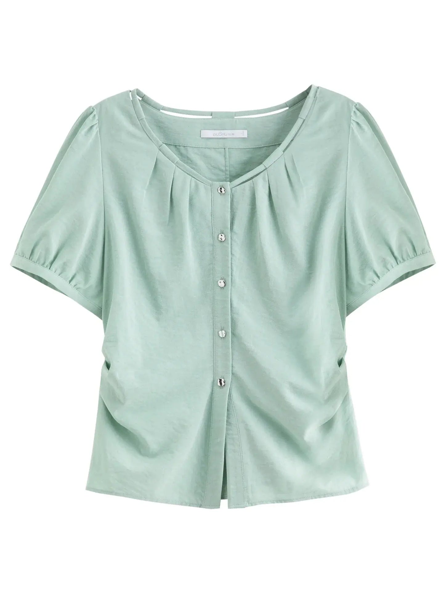 Pleated Short-Sleeve Shirt + Slim Skirt for Summer. - Loran