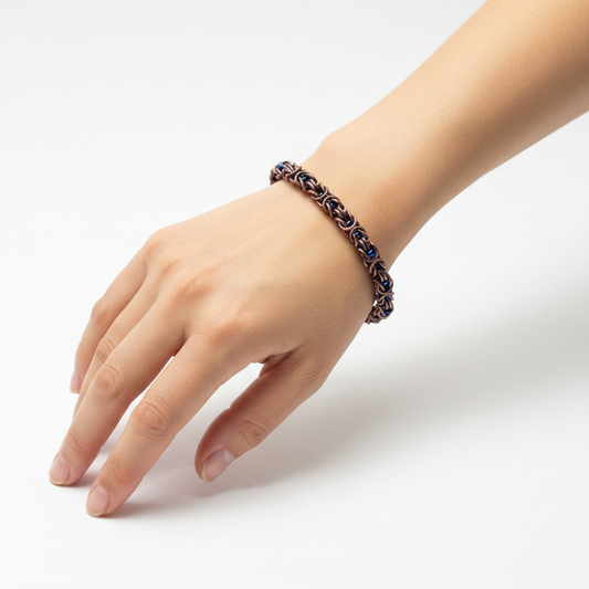 Bracelet with a chain design on a white background