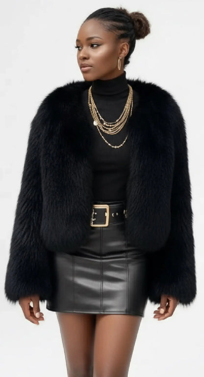 Elegant Imitation Fur Jacket - Loran