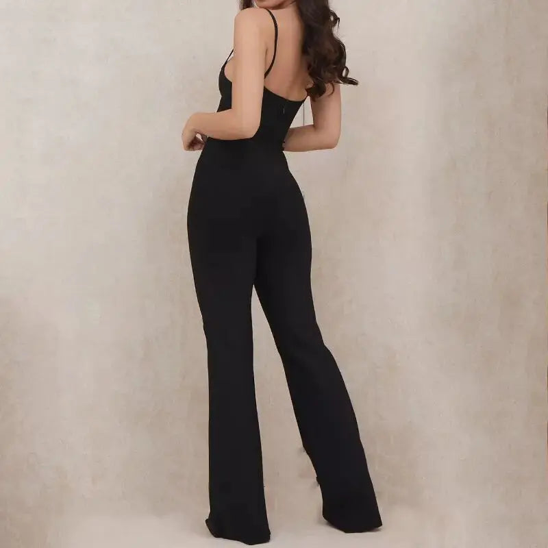 Halter Backless Flare Jumpsuit