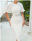 Dress Short Puff Sleeve Elegant Mesh - 3IN SMART Shop  #