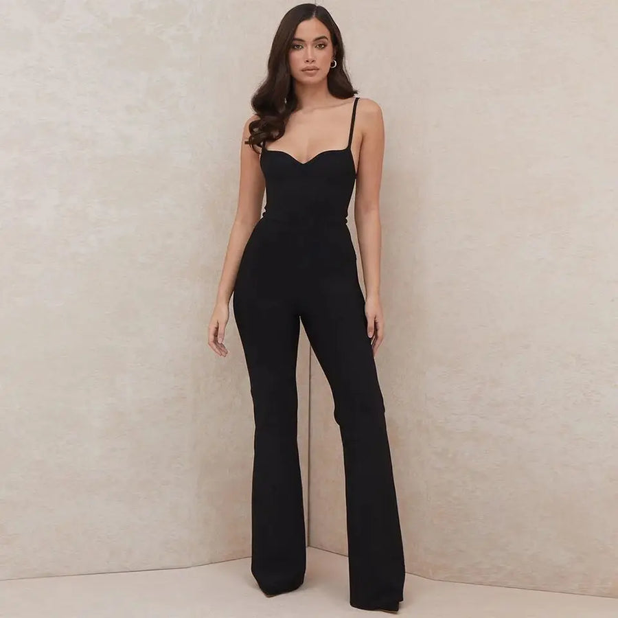 Halter Backless Flare Jumpsuit