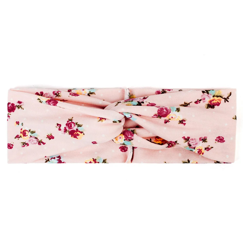 Floral Twisted Wide Stretch Summer Hairband