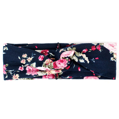 Floral Twisted Wide Stretch Summer Hairband