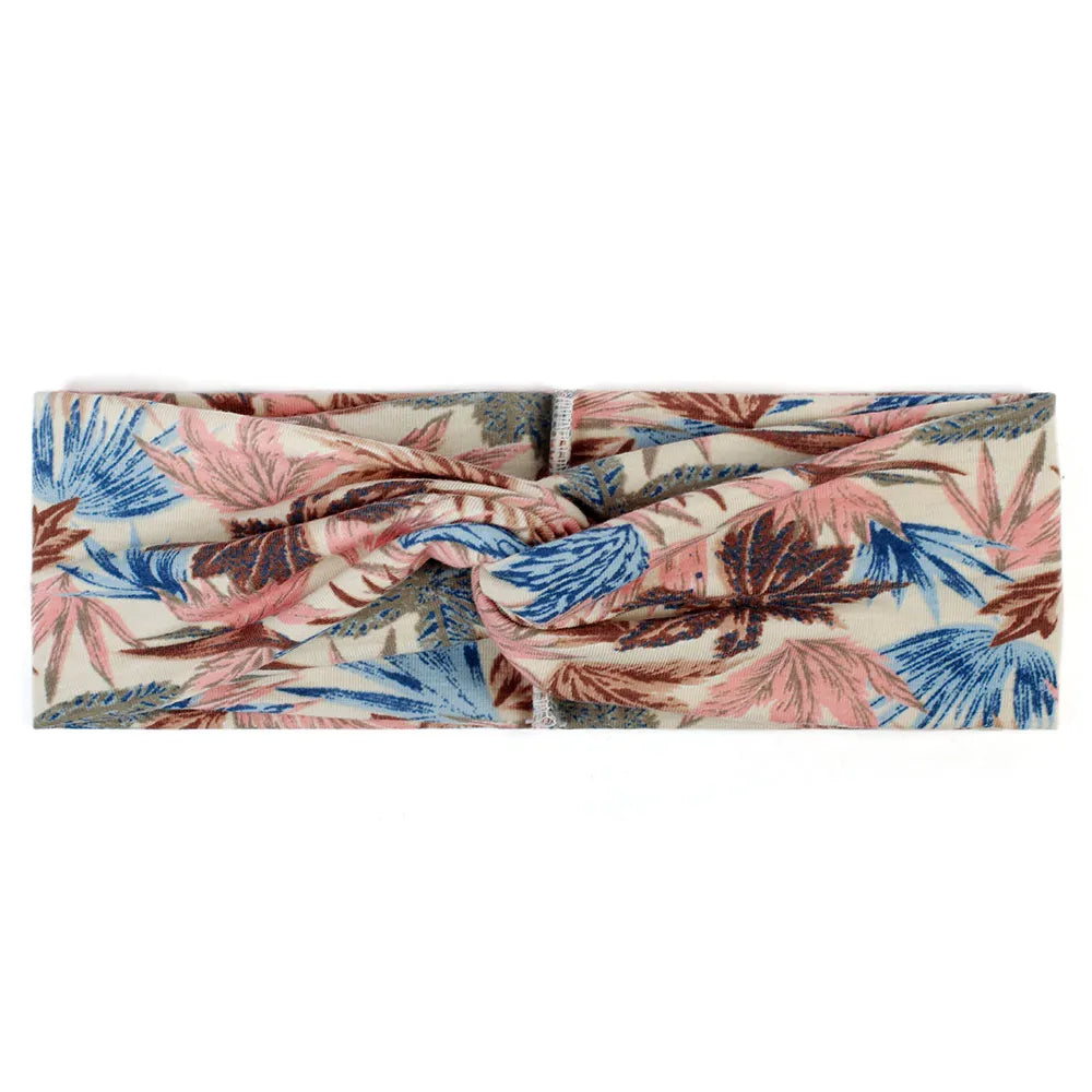 Floral Twisted Wide Stretch Summer Hairband