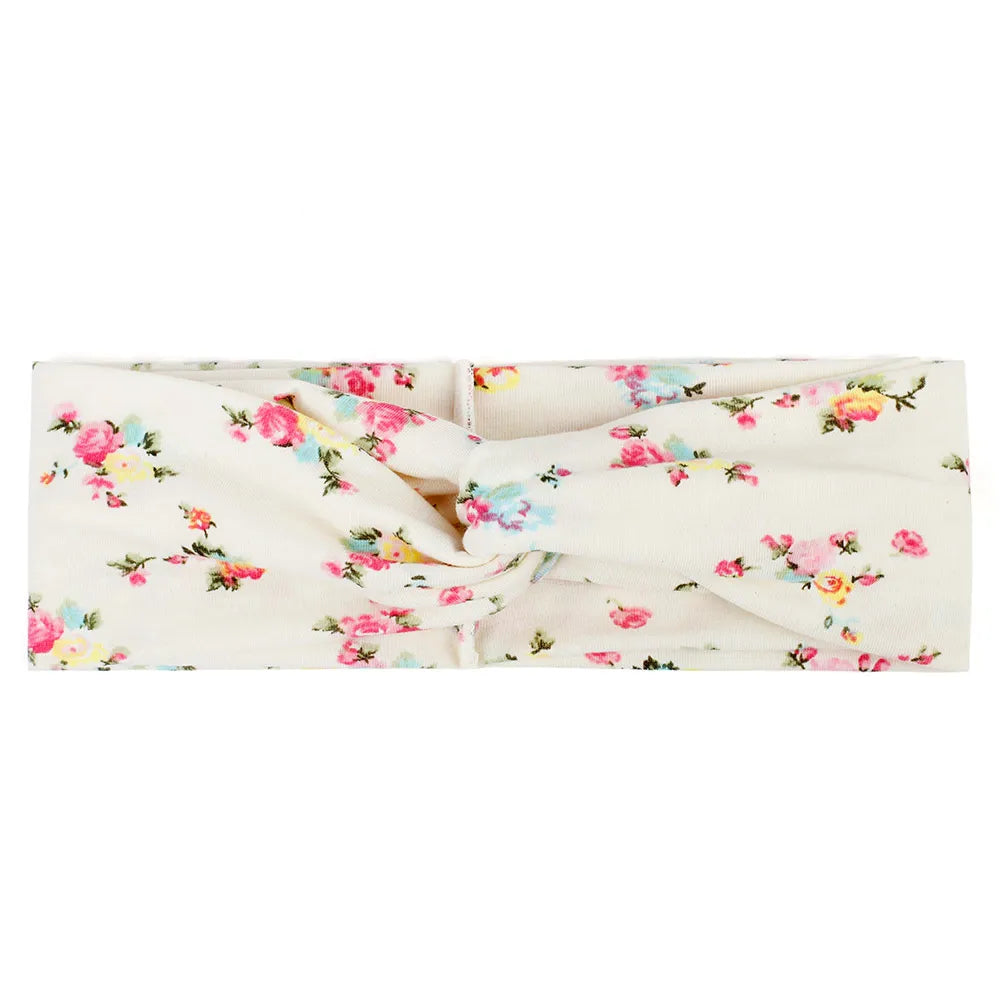 Floral Twisted Wide Stretch Summer Hairband