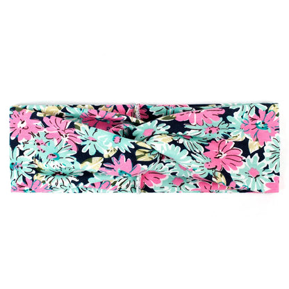 Floral Twisted Wide Stretch Summer Hairband