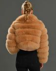 Real Fox Fur Coat Short  Full Sleeves