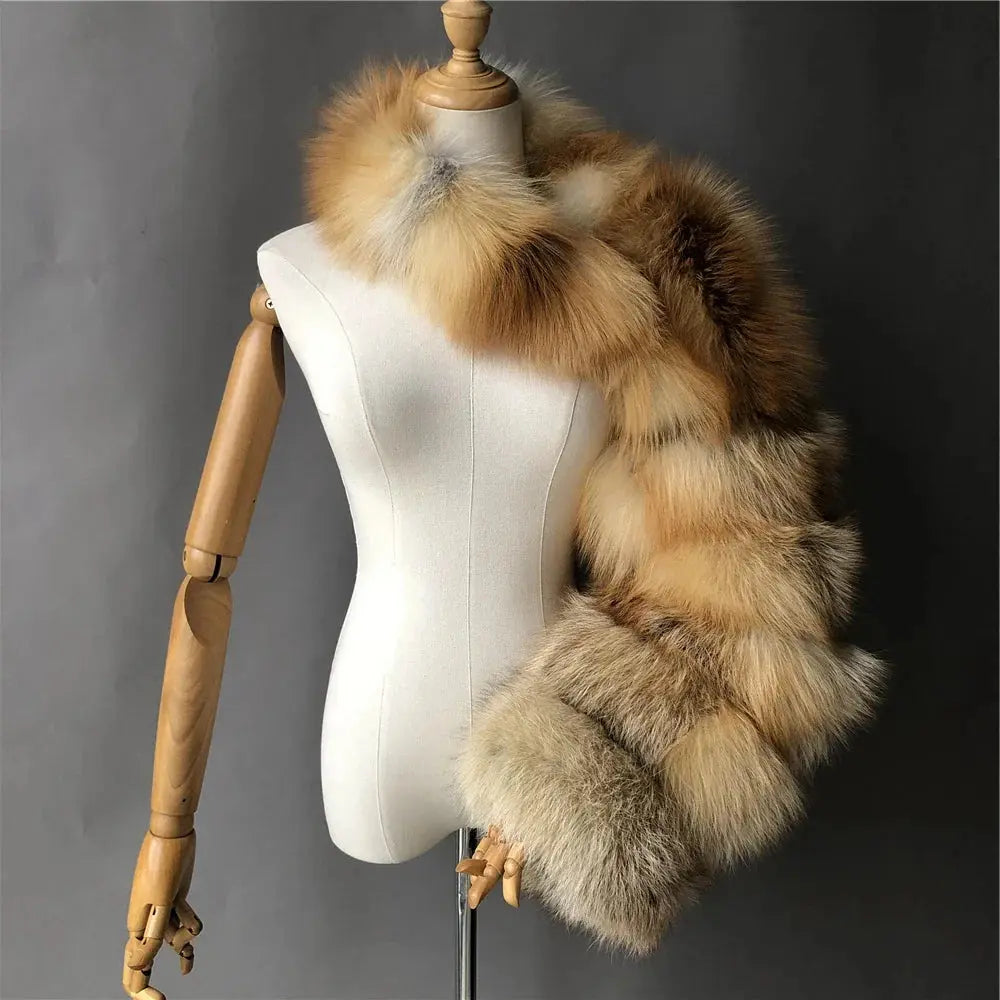 Luxury Fox Real Fur Single Sleeves Ladies Fashion - Loran
