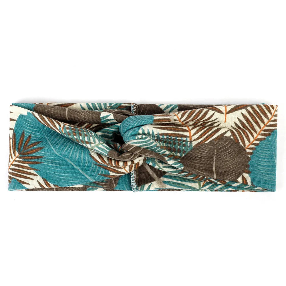 Floral Twisted Wide Stretch Summer Hairband