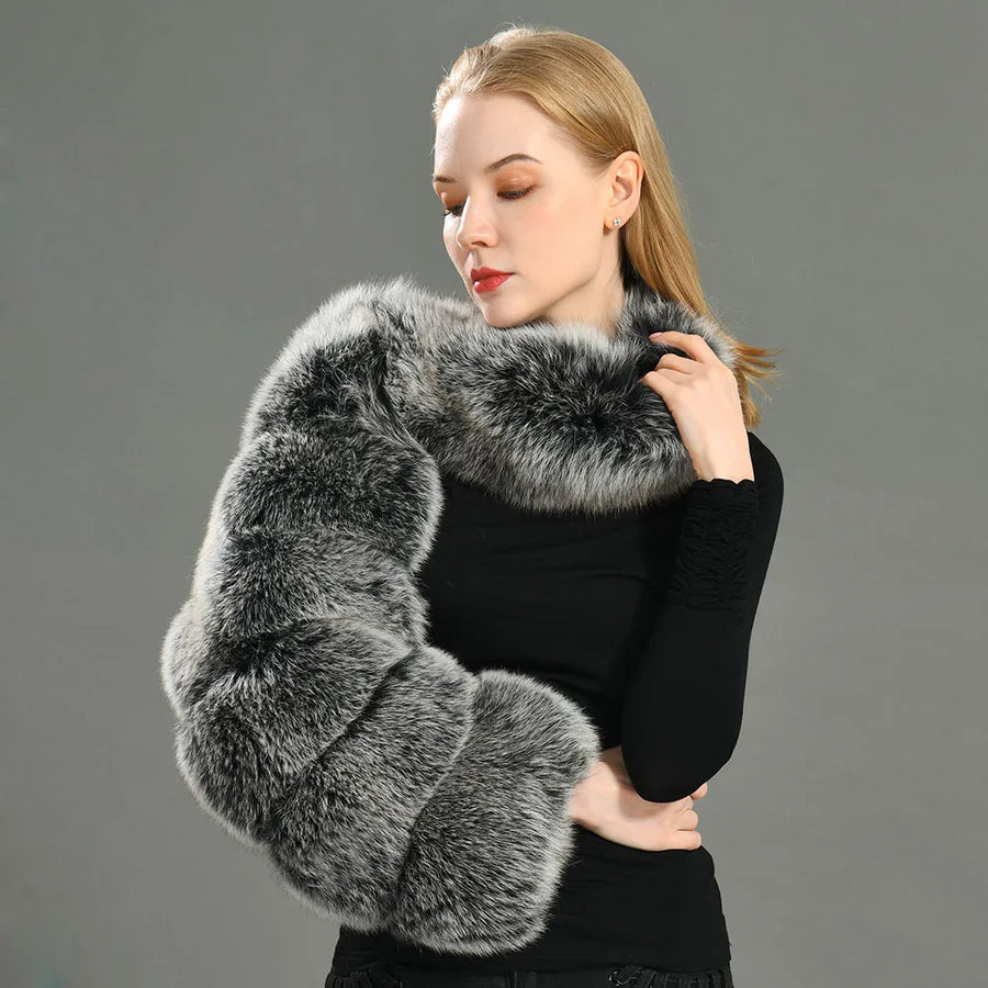 Luxury Fox Real Fur Single Sleeves Ladies Fashion