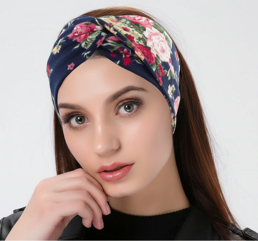 Floral Twisted Wide Stretch Summer Hairband