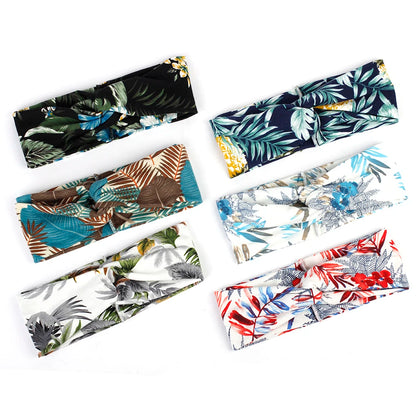 Floral Twisted Wide Stretch Summer Hairband