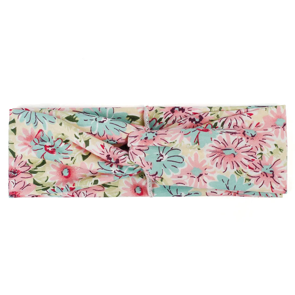 Floral Twisted Wide Stretch Summer Hairband