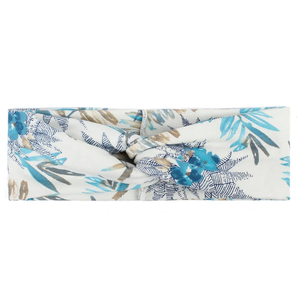 Floral Twisted Wide Stretch Summer Hairband