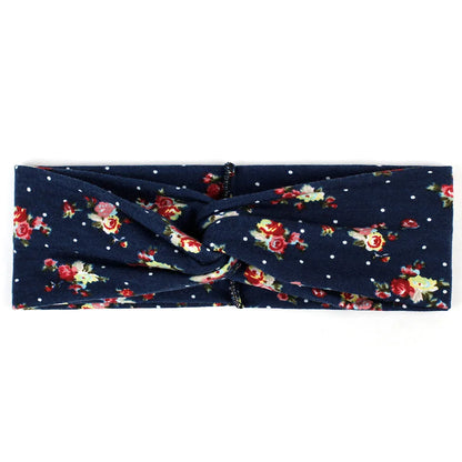 Floral Twisted Wide Stretch Summer Hairband