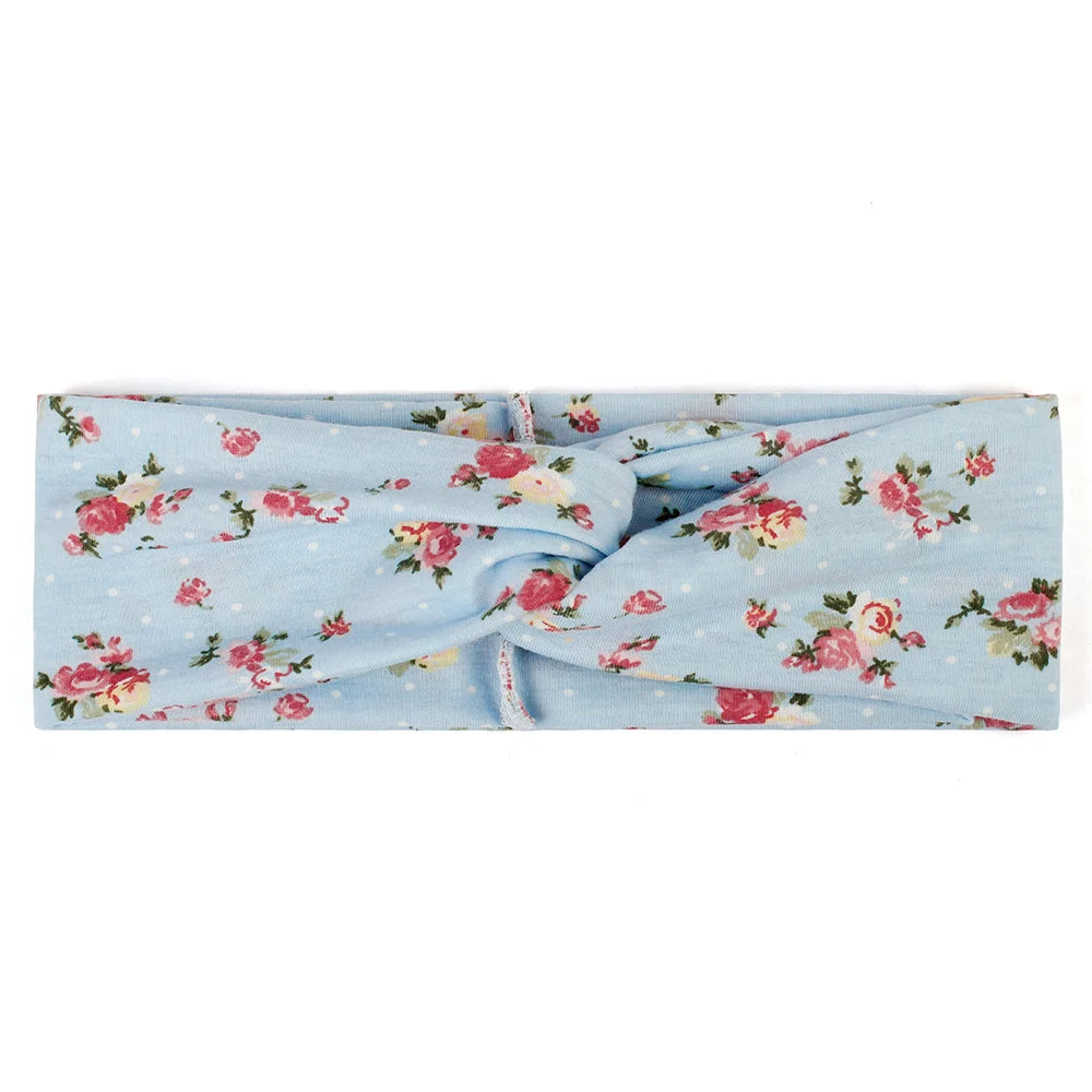 Floral Twisted Wide Stretch Summer Hairband