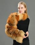Luxury Fox Real Fur Single Sleeves Ladies Fashion
