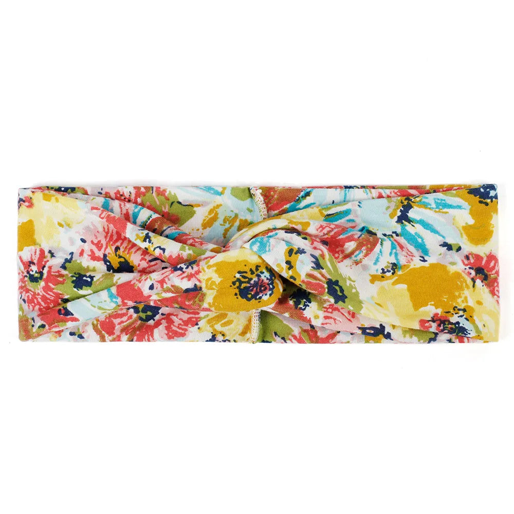 Floral Twisted Wide Stretch Summer Hairband