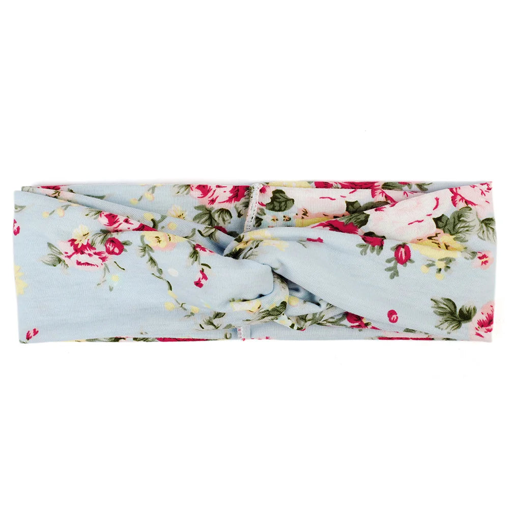 Floral Twisted Wide Stretch Summer Hairband