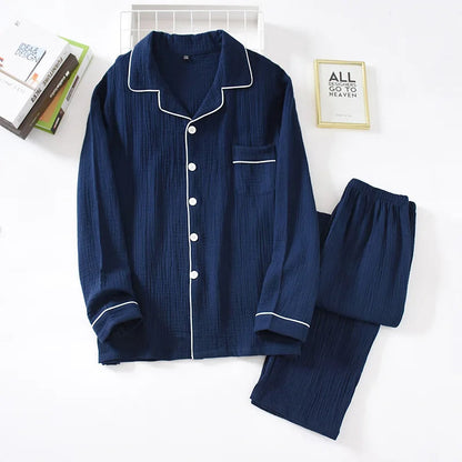 Couple's Pure Cotton Crepe Pajama Set Loran