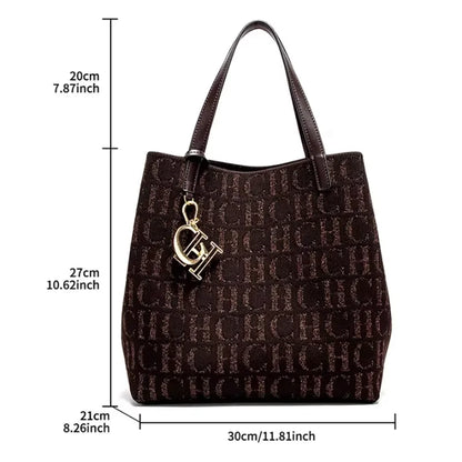 CH Women's Large Shoulder Bag Simple Daily Commuter Tote