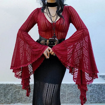 Goth Dark Lace Gothic Aesthetic Bodysuit - 3IN SMART Shop  #