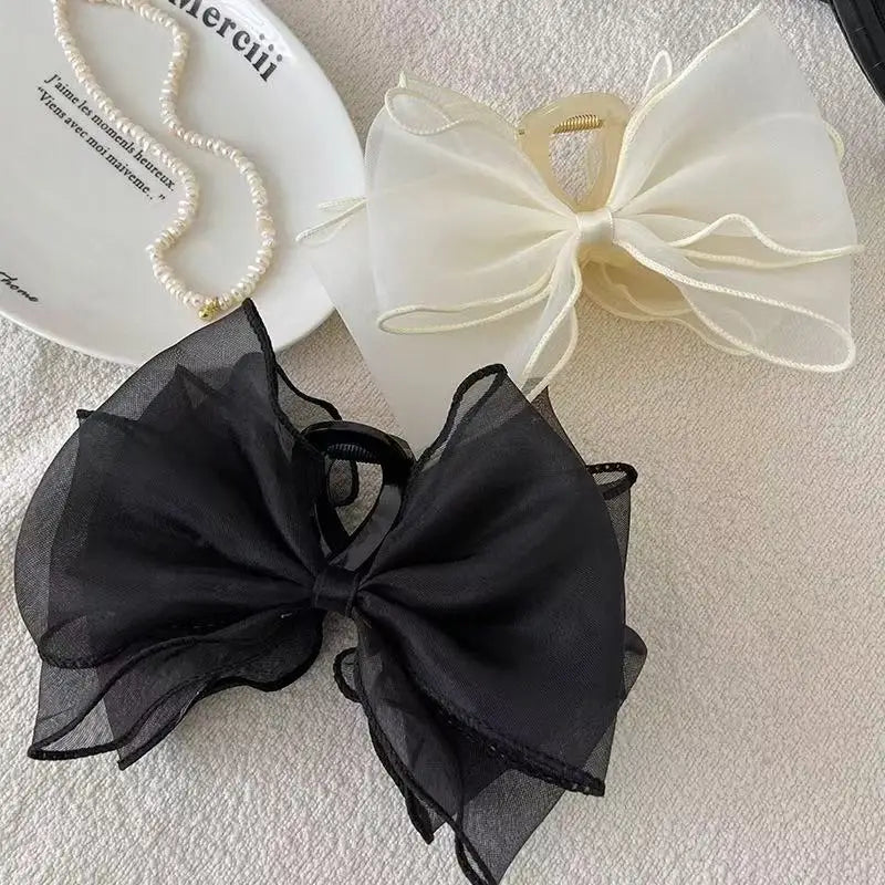 Sweet Reversible Bow Large Hair Claw Versatile Accessory
