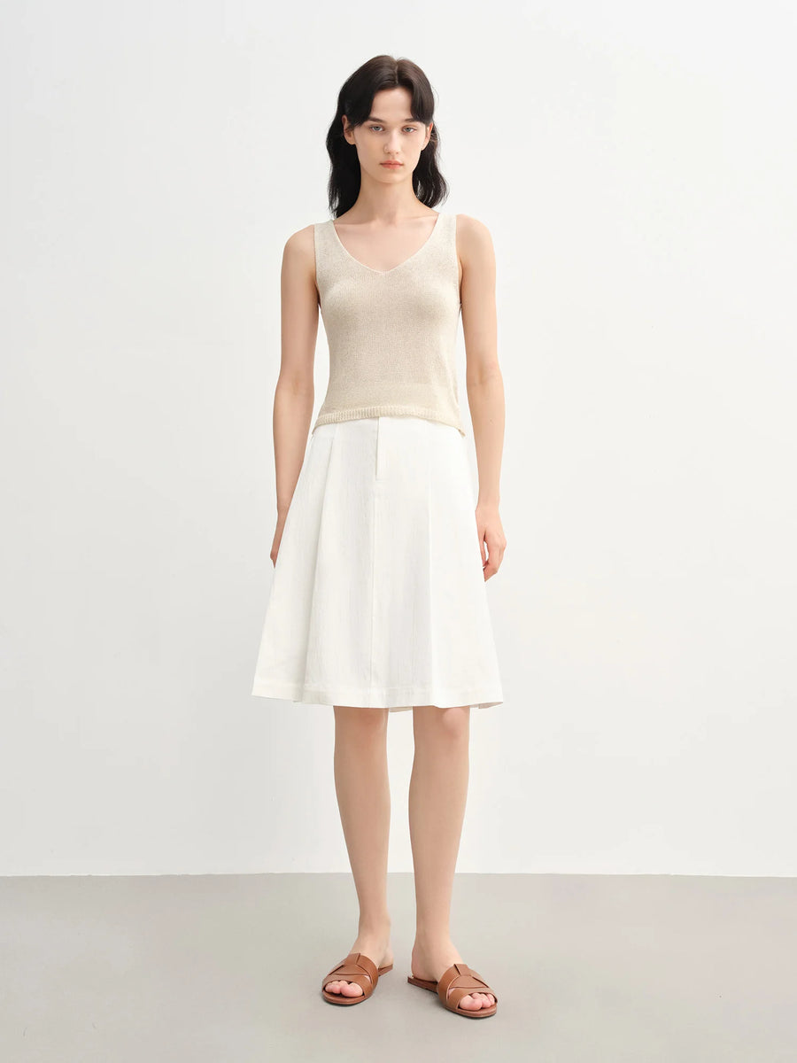 Chic French Style Pleated Mini Skirt