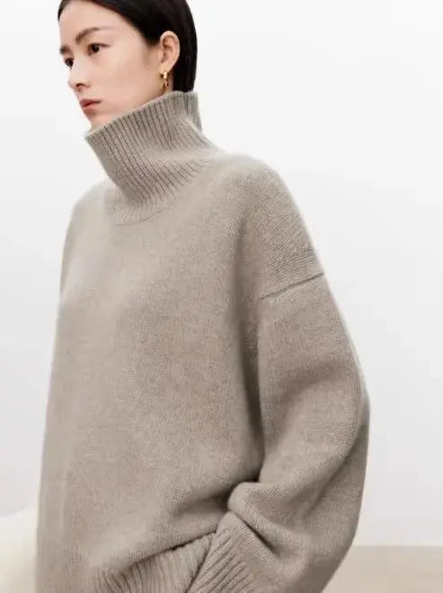 Luxurious Pure Cashmere Turtleneck Sweater - Loran