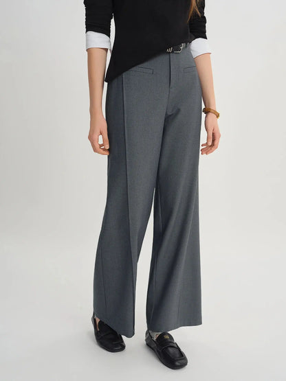 Relaxed Fit Office & Casual Pants with Structured Seam Details - Loran