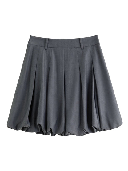 Plus Size Ballet Bud Skirt Chic Gray Autumn Style Loran
