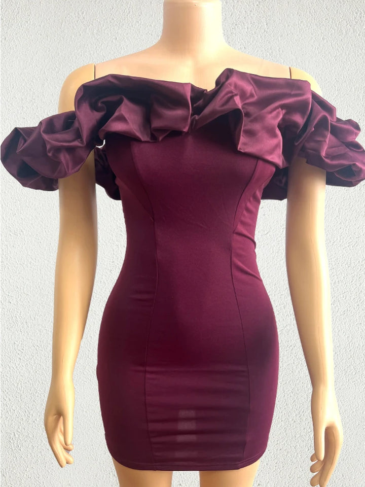 Sexy Bodycon Spliced Strapless Mini Dress - 3IN SMART Shop  #