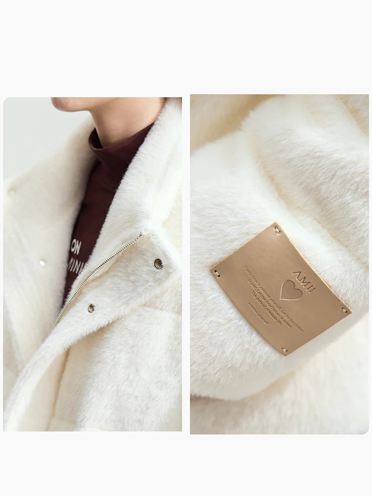 Women's Warm Minimalist Down Jacket - Thick, Loose Fit