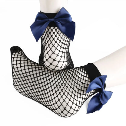 Chic Harajuku Bow Fishnet Socks Lolita Style