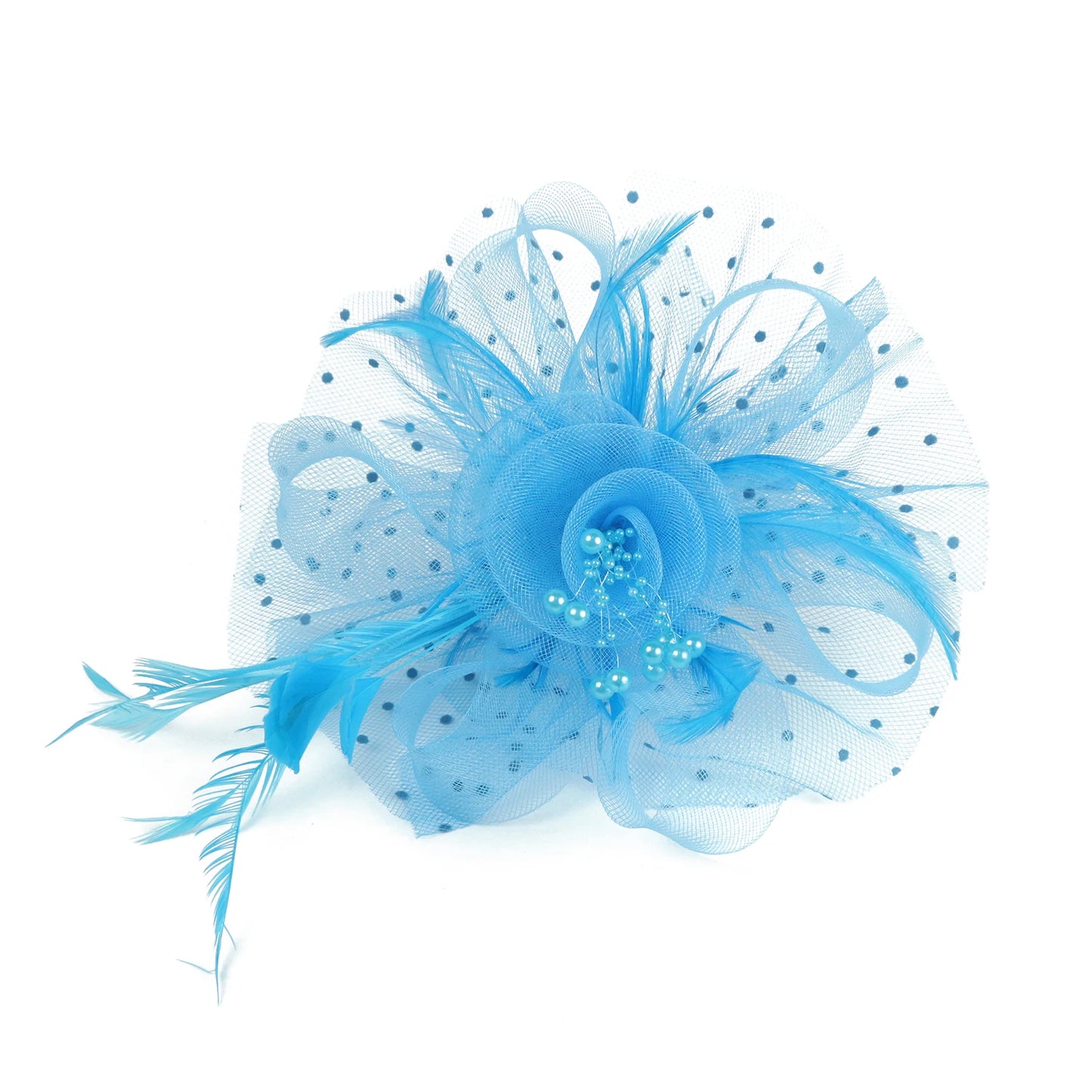 Vintage Feather Flower Fascinator Hat & Headband