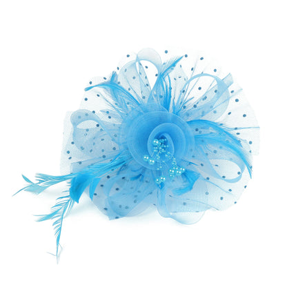 Vintage Feather Flower Fascinator Hat & Headband