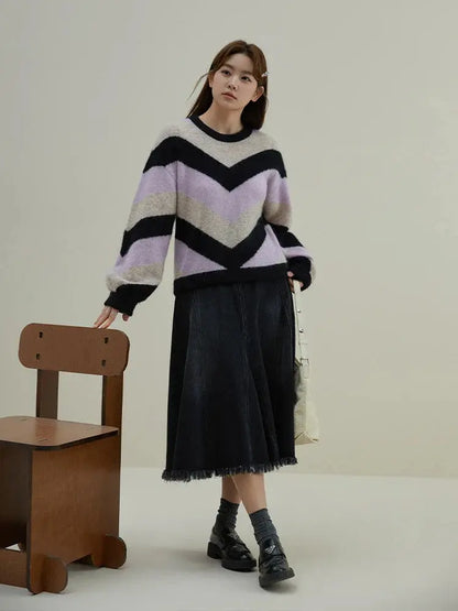 Soft Knit Stripe Winter Sweater - Loran