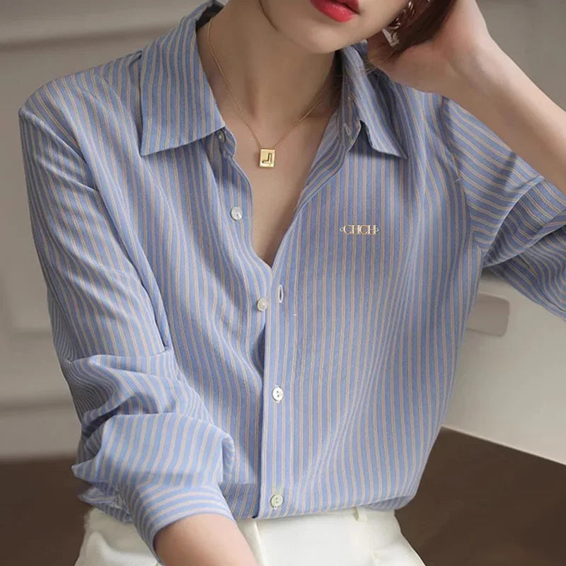 Classic Striped Long-Sleeve Shirt